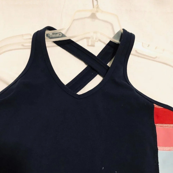Lululemon Navy Blue Side Stripe Tank Top Activewear - Picture 4 of 13